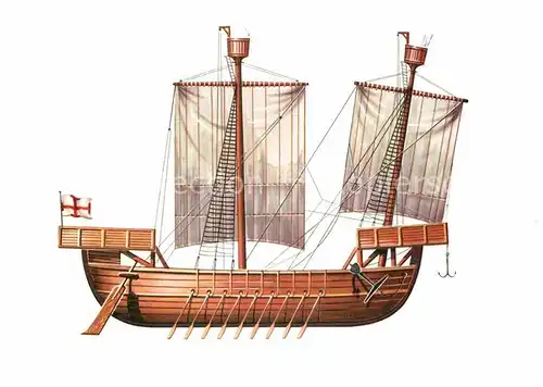 AK / Ansichtskarte Schiffe Ships Navires Normannenschiff um 1100 Zeichnung Swoboda 