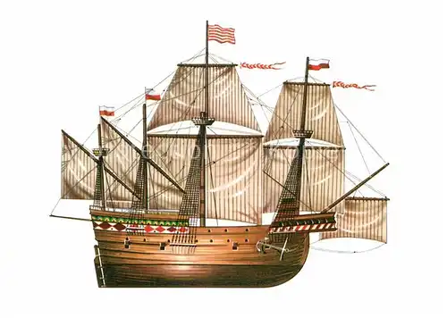 AK / Ansichtskarte Schiffe Ships Navires Karacke Jesus von Luebeck um 1540 Zeichnung Swoboda 