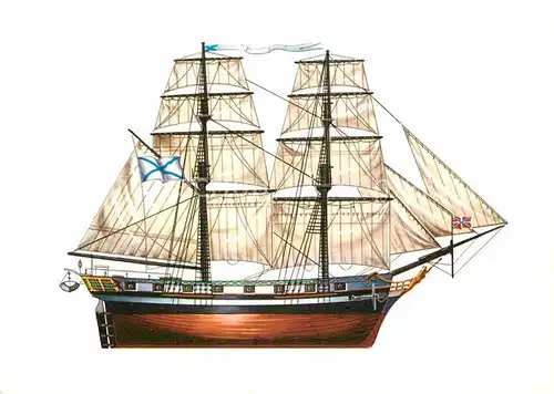 AK / Ansichtskarte Schiffe Ships Navires Brigg Mercury 1829 Zeichnung Swoboda 