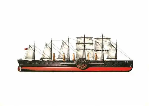 AK / Ansichtskarte Schiffe Ships Navires Great Eastern 1859 Zeichnung Swoboda 