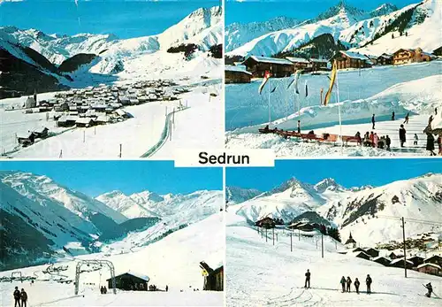 AK / Ansichtskarte Sedrun Eisbahn Skilift Valtgeva Surrein  Kat. Sedrun