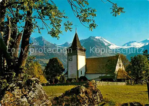 AK / Ansichtskarte Lauenen Kirche Wildhorn Geltengletscher Berner Alpen Kat. Lauenen