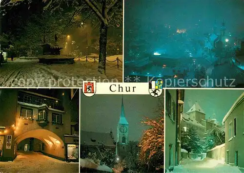 AK / Ansichtskarte Chur GR Abendliche Impressionen im Winter Kat. Chur