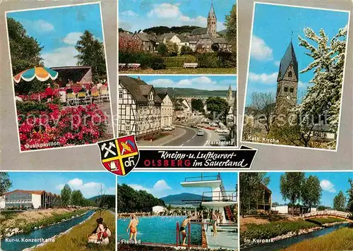 AK / Ansichtskarte Olsberg Sauerland Musikpavillon Marktplatz Freibad Konzerthalle  Kat. Olsberg