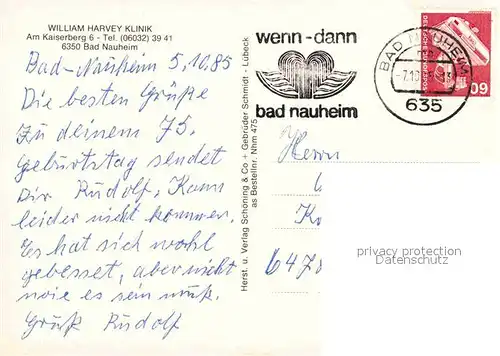 AK / Ansichtskarte Bad Nauheim William Harvey Klinik Kat. Bad Nauheim