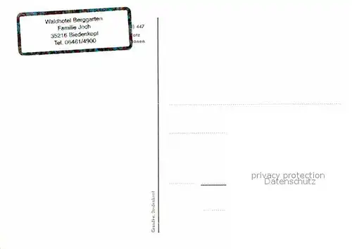 AK / Ansichtskarte Biedenkopf Waldhotel Restaurant Berggarten Kat. Biedenkopf