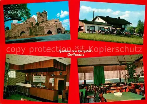 AK / Ansichtskarte Greifenstein Hessen Gasthaus zum Burgblick Burg Kat. Greifenstein