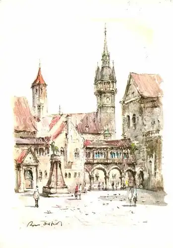 AK / Ansichtskarte Braunschweig Stadtmotiv Illustration Kat. Braunschweig