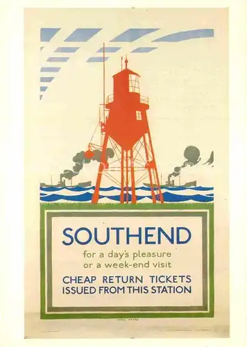 AK / Ansichtskarte Leuchtturm Lighthouse Southend 1927 Poster C. Pears  Kat. Gebaeude