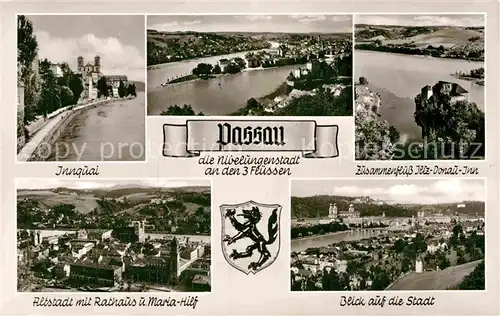 AK / Ansichtskarte Passau Innquai Rathaus Maria Hilf Ilz Donau Inn  Kat. Passau