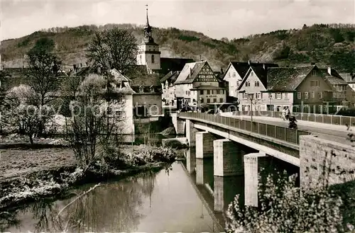 AK / Ansichtskarte Kuenzelsau Kocherbruecke / Kuenzelsau /Hohenlohekreis LKR