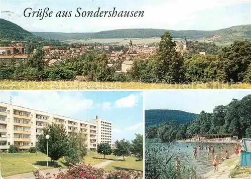 AK / Ansichtskarte Sondershausen Thueringen Panorama Neubaugebiet Borntal Bebraer Teiche Kat. Sondershausen