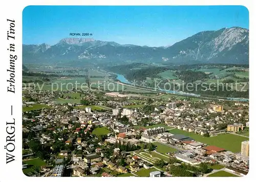 AK / Ansichtskarte Woergl Tirol Fliegeraufnahme mit Rofan