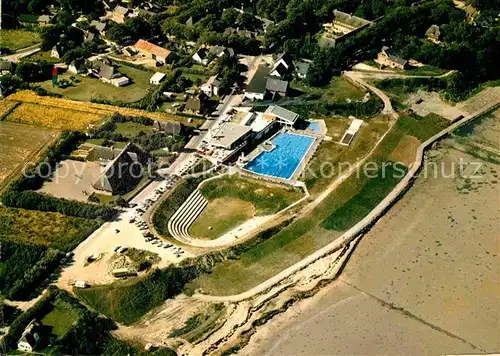 AK / Ansichtskarte Keitum Sylt Meerwasserschwimmbad Fliegeraufnahme Kat. Sylt Ost