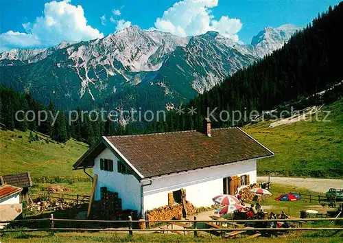 AK / Ansichtskarte Garmisch Partenkirchen Fischbach Alm mit Soiernspitze und Krapfenkarspitze Kat. Garmisch Partenkirchen