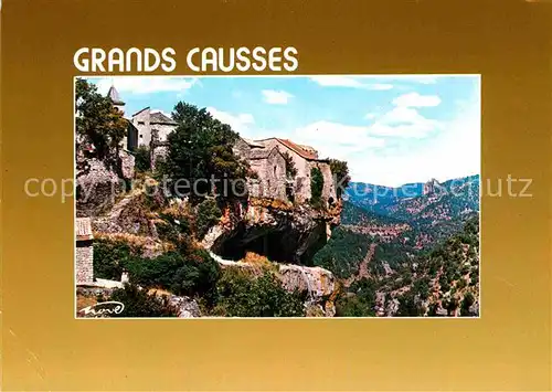 AK / Ansichtskarte Vallee de la Dourbie Grands Causses Causse Begon village surplomant de Cantobre parc national