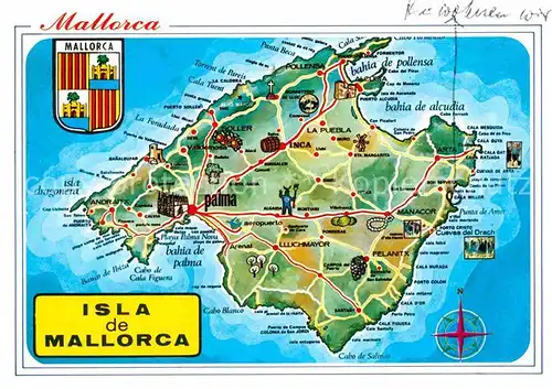AK / Ansichtskarte Mallorca Carta de la isla Landkarte Kat. Spanien