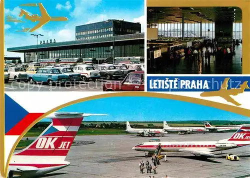 AK / Ansichtskarte Praha Prahy Prague Letiste Flughafen Passagierflugzeuge Kat. Praha