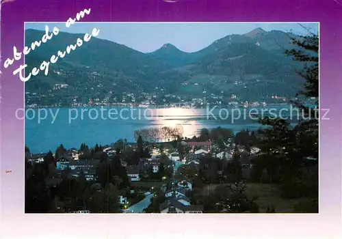 AK / Ansichtskarte Bad Wiessee Panorama Blick nach Tegernsee Abendstimmung Alpen Kat. Bad Wiessee