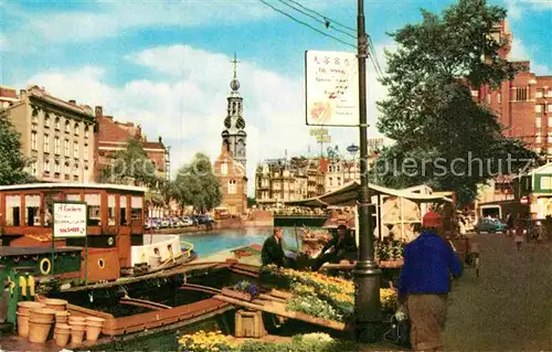 AK / Ansichtskarte Amsterdam Niederlande Singel met bloemenmarkt Kat. Amsterdam