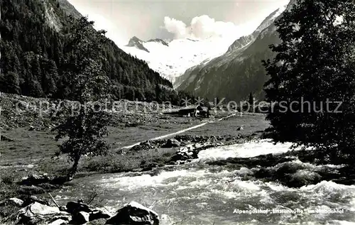 AK / Ansichtskarte Bramberg Wildkogel Alpengasthof Enzianhuette im Habachtal Bergbach Alpen Kat. Bramberg am Wildkogel