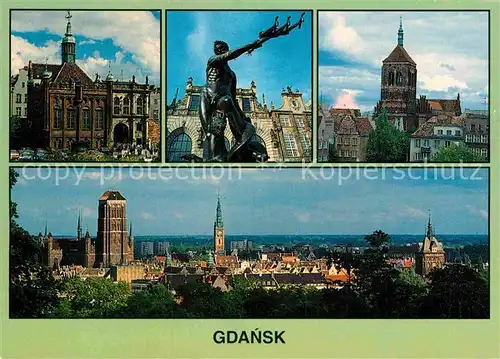 AK / Ansichtskarte Gdansk Stadtansicht St Georgshalle St Johanneskirche Neptunbrunnen Kat. Gdansk