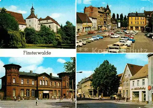 AK / Ansichtskarte Finsterwalde Schloss Markt Bahnhof Ernst Thaelmann Strasse Kat. Finsterwalde
