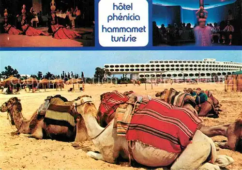 AK / Ansichtskarte Hammamet Hotel Phenicia Kamele am Strand Kat. Tunesien