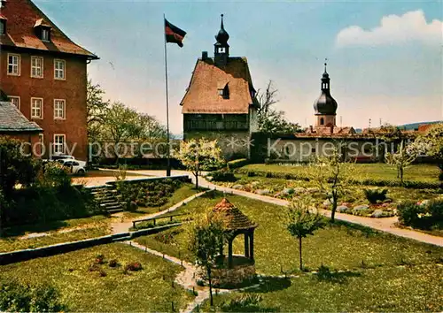 AK / Ansichtskarte Hohenberg Eger Burg Burghof Torturm Brunnen Storchenturm Kat. Hohenberg a.d.Eger