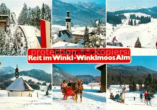 AK / Ansichtskarte Reit Winkl Wintersportplatz Luftkurort Bayerische Alpen Winklmoosalm Pferdeschlitten Kat. Reit im Winkl