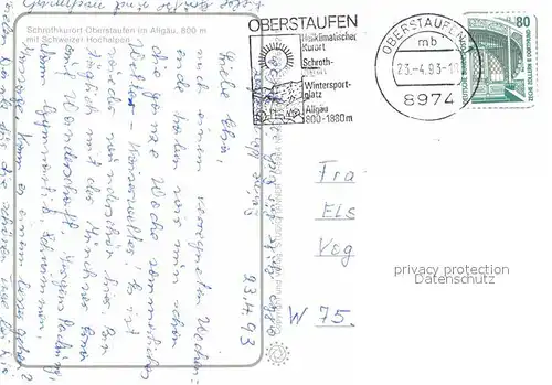 AK / Ansichtskarte Oberstaufen Gesamtansicht mit Schweizer Hochalpen Kat. Oberstaufen
