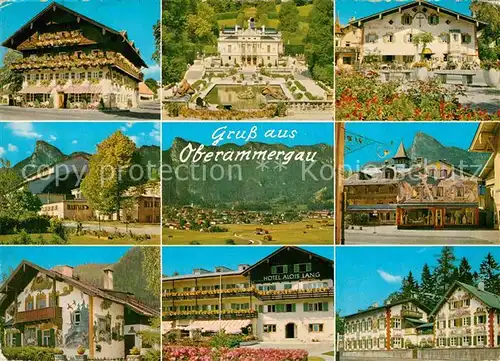 AK / Ansichtskarte Oberammergau Teilansichten Passionsspielort Hotel Alpen Kat. Oberammergau