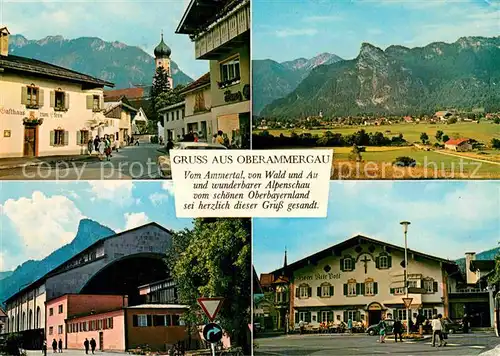 AK / Ansichtskarte Oberammergau Teilansichten Passionsspielort Hotel Alpen Kat. Oberammergau