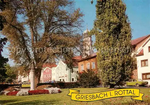 AK / Ansichtskarte Griesbach Rottal Denkmal Statue Kirchturm Thermal Luftkurort Kat. Bad Griesbach i.Rottal