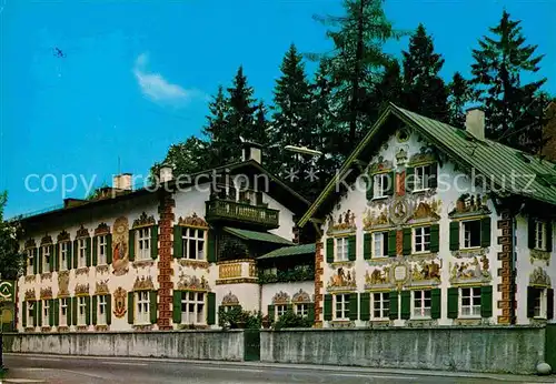 AK / Ansichtskarte Oberammergau Kindergarten Haensel und Gretlhaus Fassadenmalerei Passionsspielort Kat. Oberammergau