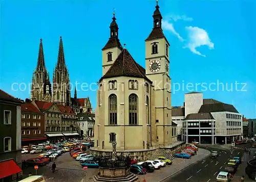 AK / Ansichtskarte Regensburg Donau 2000jaehrige Stadt Dom Neupfarrkirche Neupfarrplatz Kat. Regensburg