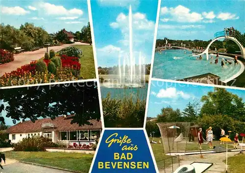 AK / Ansichtskarte Bad Bevensen Kurpark Fontaene Freibad Minigolf Kat. Bad Bevensen
