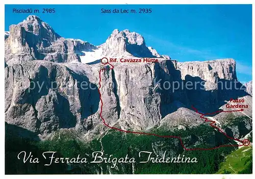 AK / Ansichtskarte Sellagruppe Via Ferrata Brigata Tridentina Gebirgspanorama Dolomiten Kat. Sellrain