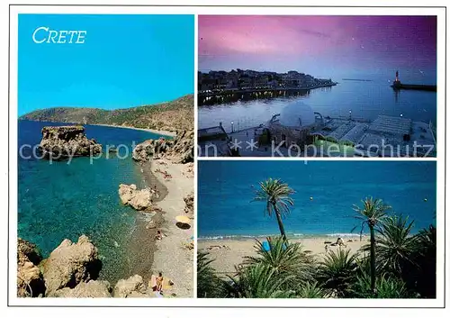 AK / Ansichtskarte Chania Insel Kreta Panorama Kueste Strand Hafen Abenddaemmerung Kat. Chania