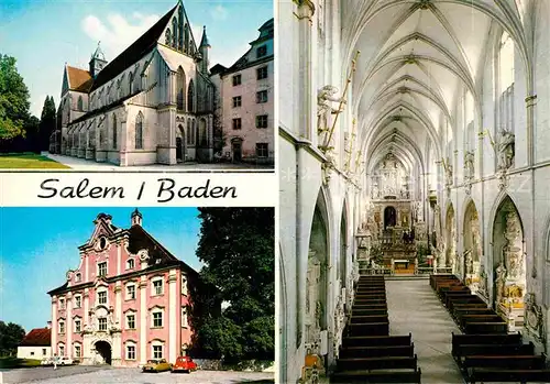 AK / Ansichtskarte Salem Baden Gotisches Muenster Innenansicht barockes Schlosstor Kat. Salem