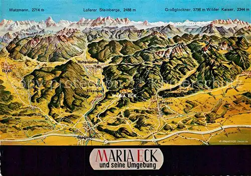 AK / Ansichtskarte Maria Eck und Umgebung Alpen aus der Vogelperspektive Kat. Siegsdorf