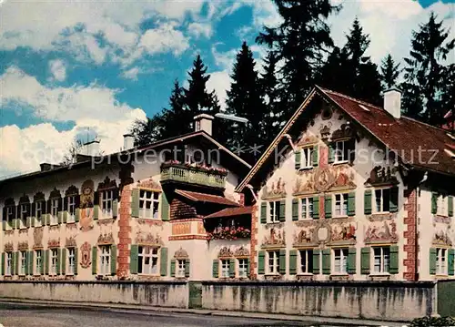 AK / Ansichtskarte Oberammergau Kinderheim Haensel und Gretel Fassadenmalerei Huber Karte Nr 8089 Kat. Oberammergau