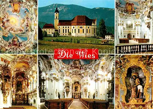AK / Ansichtskarte Steingaden Oberbayern Wallfahrtskirche Wies Fresken Huber Karte Nr 8209 Kat. Steingaden