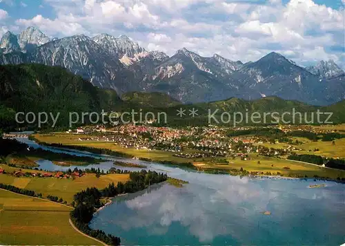 AK / Ansichtskarte Fuessen Allgaeu Hoehenluftkurort Allgaeuer Alpen Fliegeraufnahme Kat. Fuessen