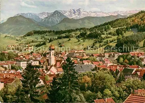 AK / Ansichtskarte Immenstadt Allgaeu Stadtpanorama mit Daumengruppe Kat. Immenstadt i.Allgaeu