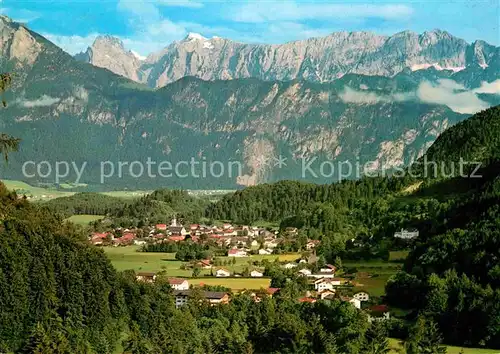 AK / Ansichtskarte Oberaudorf Panorama Inntal mit Kaisergebirge Kat. Oberaudorf