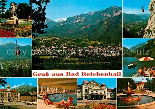 AK / Ansichtskarte Bad Reichenhall Gesamtansicht Alpenpanorama Bergbahn Thumsee Kurhaus Brunnen Park Denkmal Rathaus Bahnhof Platz Kat. Bad Reichenhall