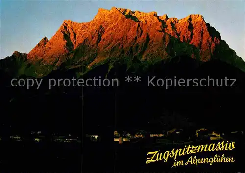 AK / Ansichtskarte Ehrwald Tirol Zugspitzmassiv Alpengluehen Wettersteingebirge