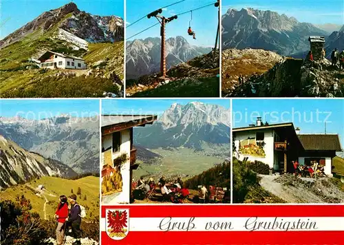 AK / Ansichtskarte Lermoos Tirol Grubigstein Gipfelhaus Lift Bildstock Alpenpanorama Bergwandern Kat. Lermoos