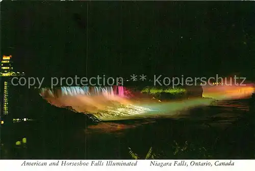 AK / Ansichtskarte Niagara Falls Ontario American and Horseshoe Falls illuminated Kat. Niagara Falls Canada